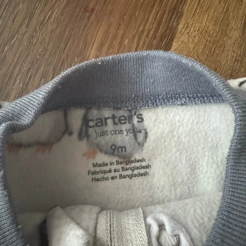 Bundle of Carter's 9M  Footed Pajamas